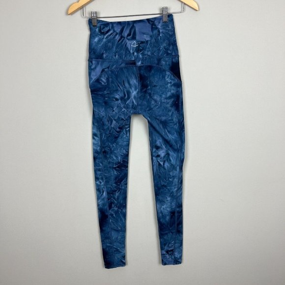 Beyond Yoga Leggings Womens Small Navy Blue Tie Dye Smokeshow‎ Outlaw Active Gym - Picture 4 of 13